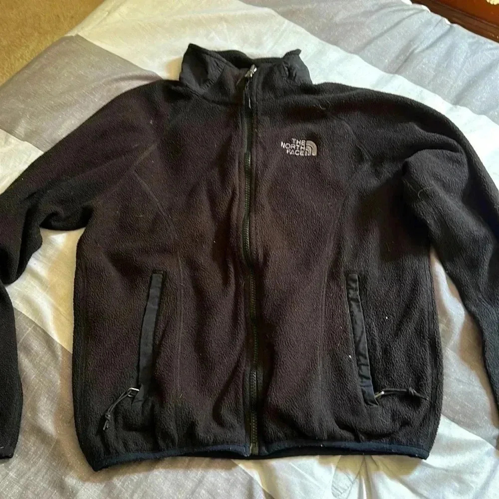 Northface black fleece zip up jacket womens size small